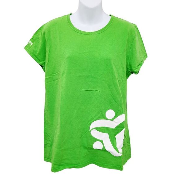 2/$20 Y2K Gildan Green Gibson Center Logo Top Tee T-shirt Size: Large - Picture 1 of 5